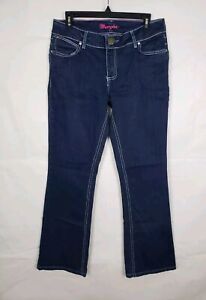 Wrangler Pink Label Women's Boot Cut Jeans Thick Stitch Dark Wash Size 9/10 X32