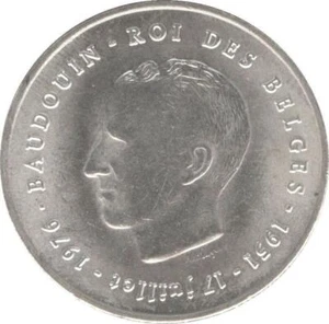 1951 1976 BELGIEN 250 FRANK KÖNIG BAUDOUIN LUZERN SILBERMÜNZE ZUM JUBILEE - Bild 1 von 6