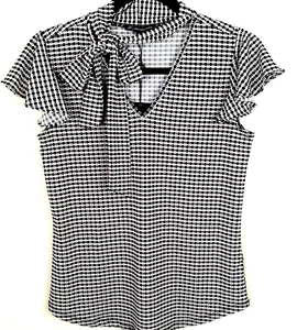Adrianna Papell cravatta collo donna taglia XS pullover manica svolazzante aderente nuovo - Foto 1 di 9