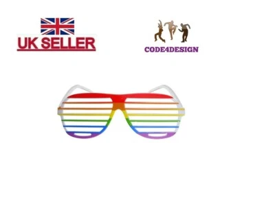 Óculos obturador arco-íris orgulho - acessório fantasia fantasia festival LGBT - Imagem 1 de 3