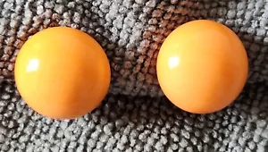 Crown Trifari Vintage Creamsicle Orange Lucite Button Clip-On Earrings - EUC - Picture 1 of 4