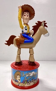Toy Story 2 Woody on Bullseye 1999 McDonald’s Toy Candy Dispenser Movable Toy - Picture 1 of 15
