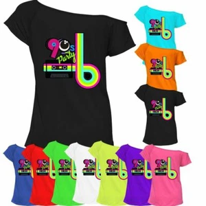 Damen I Love The 90s T-Shirt Oberteil Schulterfrei Retro Party Ausgefallen Outfit 6747Lot - Bild 1 von 12