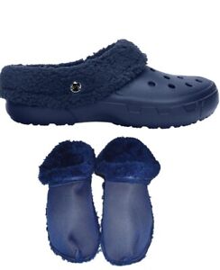 Croc Insole Replacement Fur Liners Inners Inserts Insoles Fit Crocs Clogs Navy