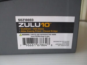 SIG SAUER SOZ10003 ZULU10 HDX 12x50mm BINOCULARS FDE FLAT DARK EARTH - Picture 1 of 3