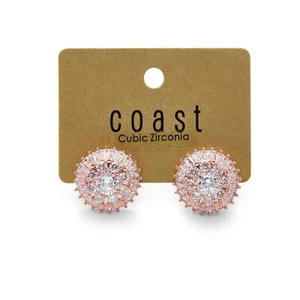 Juego de pendientes de oro rosa con circonita cúbica COSTA sauce PVP £25 - Imagen 1 de 3