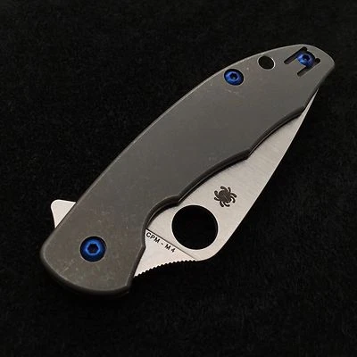BLADESWELOVE Spyderco Mantra 1, 2, & 3 ~ (6) Ti Screw Set ~ Titanium blue (No Knife) C202TIP