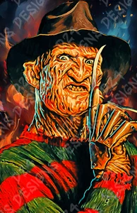 Freddy Krueger, Nightmare on Elm St, 11x17 Custom Artwork, Robert Englund - Bild 1 von 1