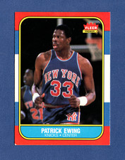 1986-87 Fleer Basketball Premier Set Rookie Card #32 Patrick Ewing RC HOF
