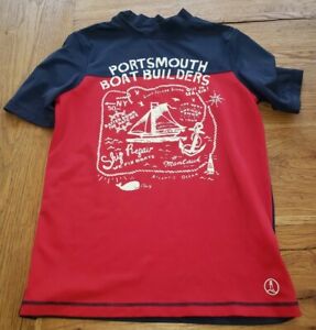 Lands' End Blue/Red Portsmouth swim shirt size 10-12 M - Montauk and Long Island