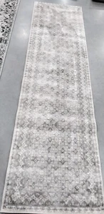 IVORY / GREY 2' X 8' Back Stain Rug, Reduced Price 1172764547 BNT899B-28 - Picture 1 of 4