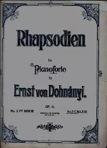 Rhapsodien Nr. 3 C-Dur Rhapsodie C-Dur op. 11 Nr. 3 Ernst von Dohnanyi Noten - Bild 1 von 2