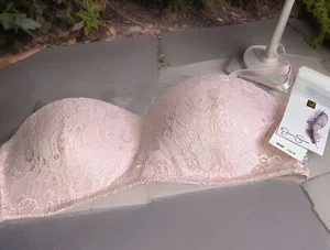 NWT $56 Jessica Simpson 36C Lightly Lined PINK Lace Floral Wire Free Bra - Picture 1 of 8