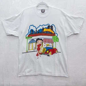 Betty Boop 1988 New York City Twin Towers Vintage T-Shirt Size XL USA - Picture 1 of 5
