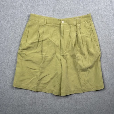 Shorts feminino Tommy Bahama 12 verde seda elástica plissada com zíper bolsos Fly Welt - Imagem 1 de 4