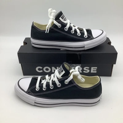 Converse All Star OX Low Top Sneakers Womens Black Canvas Classic Shoes W9166 - Image 1 of 4