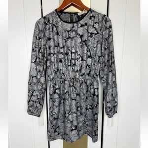 Michael Kors NWT Foil Paisley Long Sleeve Flounce Dress Size Small - Picture 1 of 10