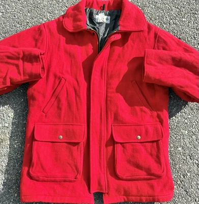Vintage LL Bean Mackinaw Ranger Red Wool Chore Jacket Coat Size L Large - Image 1 of 4