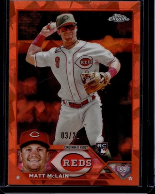 Matt McLain 2023 Topps Chrome Update Sapphire Edition #USCS199  Orange RC 03/25 - Image 1 of 2