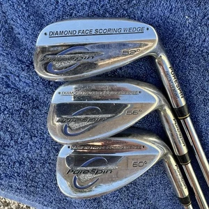 Pure Spin Diamond Face Wedge Set AW SW LW 52 56 60 DW Golf Steel RH Lob Sand - Picture 1 of 14