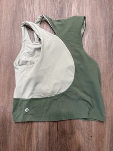 Camiseta sin mangas de yoga asimétrica Lululemon Nulu sarga verde/helecho verde talla 6 - Imagen 1 de 8