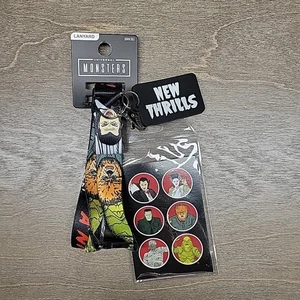 Universal Monsters Neck Lanyard ID Badge Holder Horror Dracula Wolfman Mummy - Picture 1 of 7
