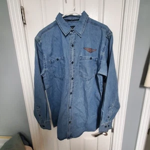 Camisa vaquera Harley Davidson manga larga para hombre MEDIANA motociclista abotonada - Imagen 1 de 6
