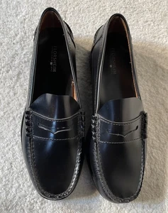 Mocassini Florsheim Berkley Penny 17058-01 da uomo taglia 8 3E LARGHI in pelle nera - Foto 1 di 12