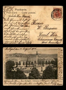 Germany 1905 Stuttgart Schlossplatz Vintage Postcard, Stamp - Picture 1 of 1