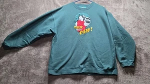 Vintage Big Dogs Crewneck Green Sweatshirt Size L Talk To The Paw - Picture 1 of 6