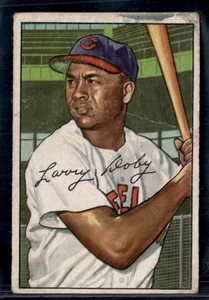 1952 Bowman #115 Larry Doby Cleveland Indians (HOF) LOW GRADE (crease/stain) - Picture 1 of 6