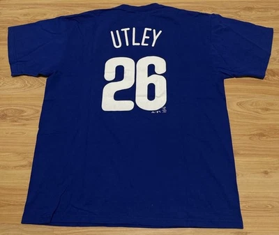 MAJESTIC MLB PHILADELPHIA PHILLIES #26 CHASE UTLEY ALT BLUE T-SHIRT JERSEY SZ L - Image 1 of 4
