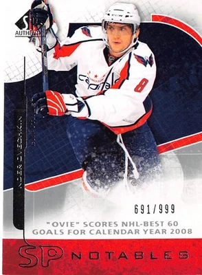 2008-09 SP Authentic #101 Alexander Ovechkin N /999 - Image 1 of 2