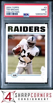 Colección Topps 2004 #3 Tim Brown Raiders Hof Pop 1 PSA 9 Foto 1 de 2
