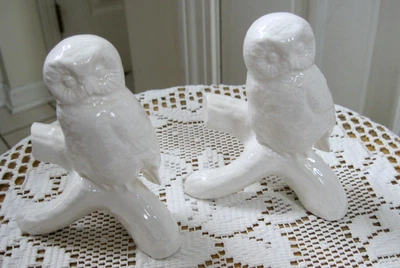 Vtg GOEBEL White Owl Bird Porcelain Figurine, West Germany, #3818111, Lot of 2 - Image 1 of 4