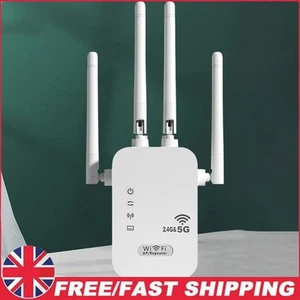 Amplificateur de signal Wi-Fi 1200 Mbps 4 antennes double bande 2,4 GHz/5 GHz WiFi Enhancer - Photo 1/18