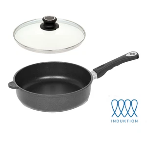 LOTUS PENTOLA IN GHISA Alta Ø28Cm INDUZIONE B22Cm H7,5Cm Manico Stacc.+Coperchio - Foto 1 di 5