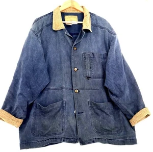 Retro TodaysNews Chore Thrashed Corduroy Collar L Vintage Work Jacket Old Money - Picture 1 of 12