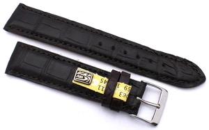 Uhrenarmband 20mm /18 echt Louisiana Alligator mokka Kroko Deutscher Hersteller - Picture 1 of 3