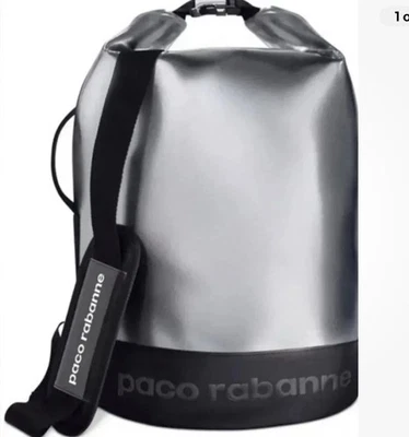 Paco Rabanne Invictus Metallic Silver Dry Backpack Weekend Unisex Cross Body Bag - Image 1 of 4