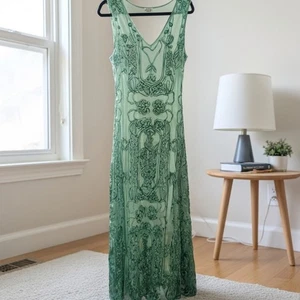 SUNDANCE Exclusive Madelyn Mae Dress Sage Teal Embroidered Woman S Boho Hippie - Picture 1 of 18