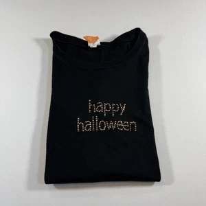 Camiseta De Colección Y2K Feliz Halloween Adornada Piedra Bebé Negra Wms S - Imagen 1 de 9
