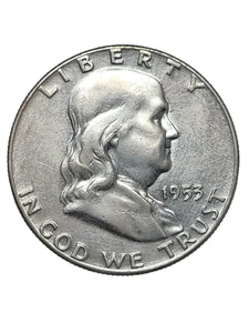 Medio dólar P Franklin 1953 50c EE. UU. Moneda moneda 90% plata ver fotos - Imagen 1 de 8