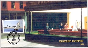 #4558 ARTIST EDWARD HOPPER AMERICAN TREASURES STAMP, SAILING, DINER FDC - Picture 1 of 1