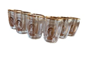 Vintage Coors Bierfass Schnuppergläser (6) Stück Set 5 Unzen Goldrand 3" hoch - Bild 1 von 14