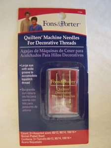 Fons & Porter Quilter's Machine Needles 3pc SZ 12 - Picture 1 of 1