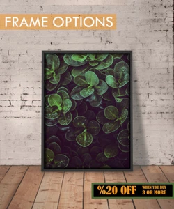 TROPISCHE GRÜNE PFLANZEN Poster Minimalistischer Wandbilddruck Wohndeko A3/A4 + RAHMEN - Bild 1 von 3