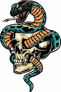 Snake Skull Head Car Boat Truck Laptop Window Vinyl Decal Sticker - Picture 1 of 1