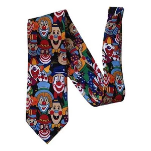 Colourful Circus Clowns Sleeved Polyester Novelty Tie Gift - Picture 1 of 2