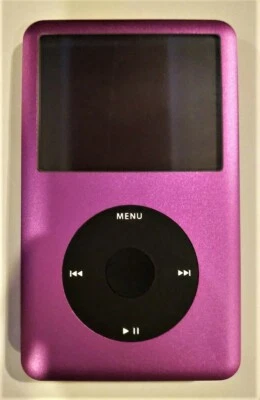 IPOD CLASSIC 6ª GENERACIÓN PÚRPURA! SD 512GB! ROCKBOX! ALUMINIO METAL DELANTERO! LOTE BONUS Foto 1 de 4